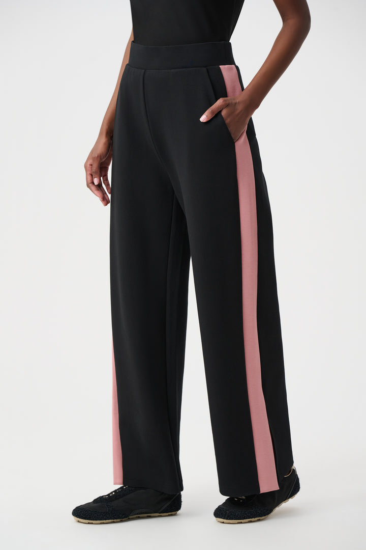 Scuba Jersey Color Block Wide Leg Pants Style 263622