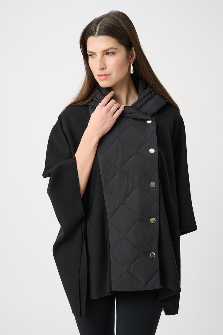 Sweater Knit Quilted Poncho Jacket Style 263627