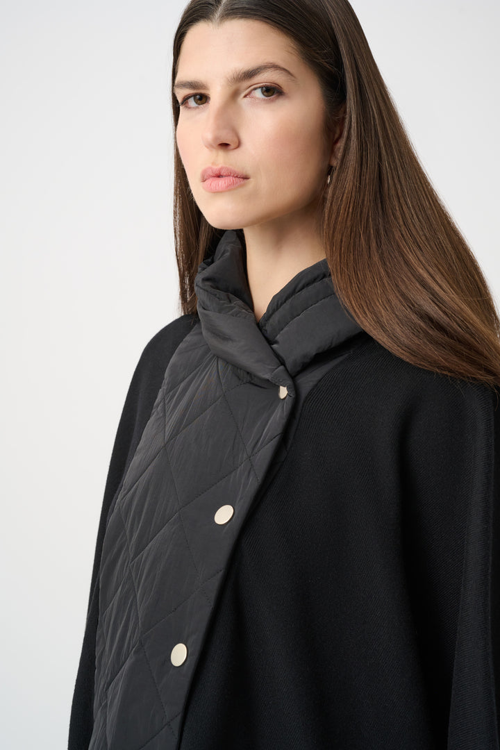 Sweater Knit Quilted Poncho Jacket Style 263627