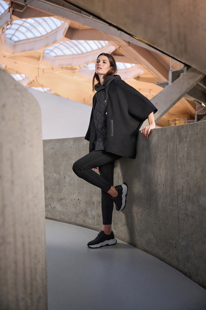 Sweater Knit Quilted Poncho Jacket Style 263627