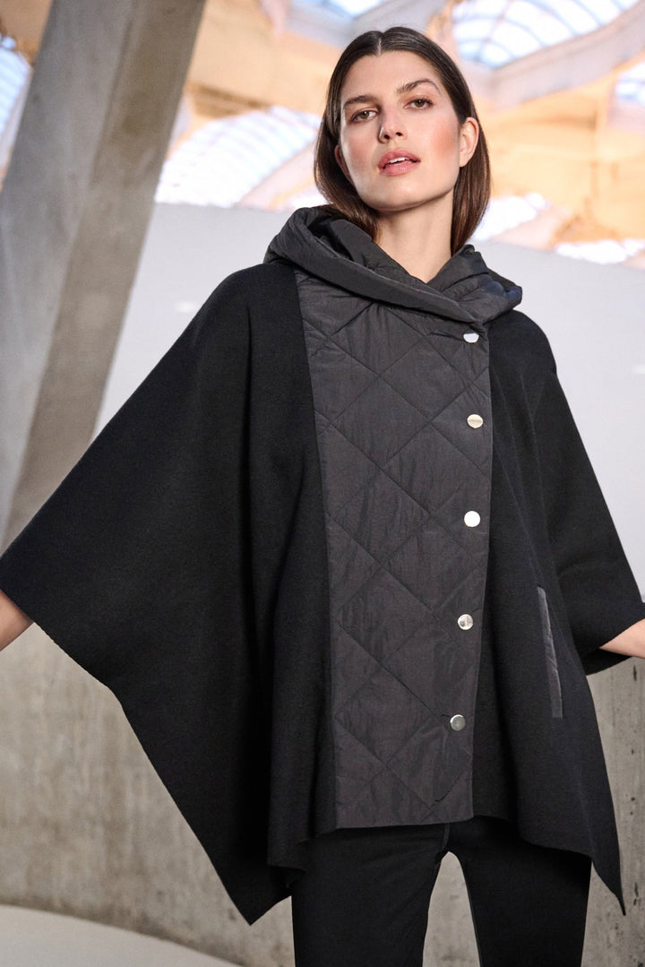 Sweater Knit Quilted Poncho Jacket Style 263627