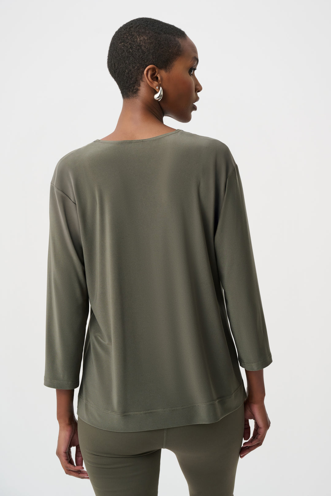 Silky Knit Color Block Straight Top Style 263629