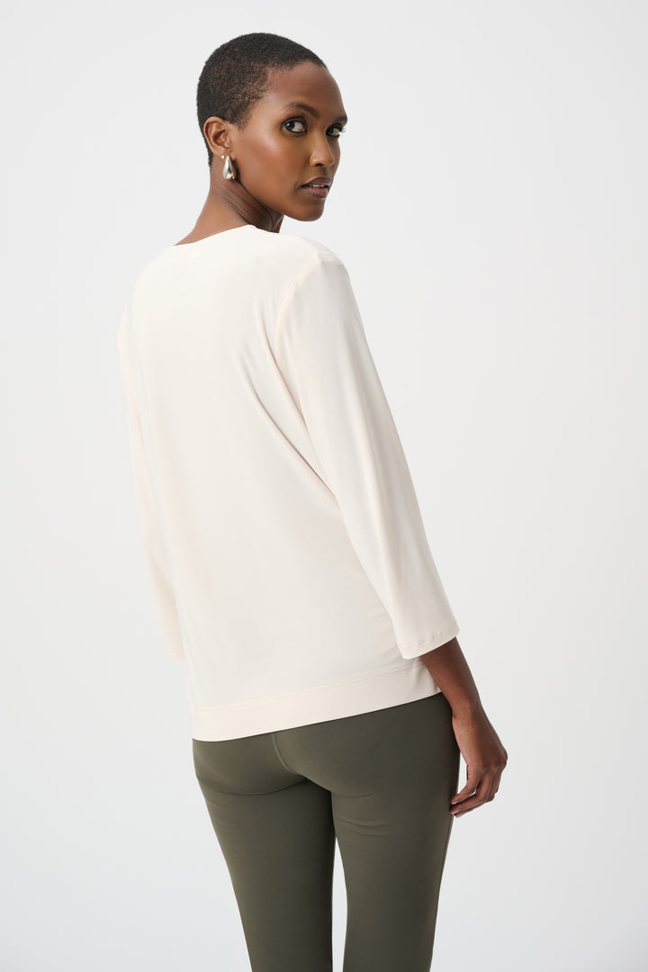Silky Knit Color Block Straight Top Style 263629