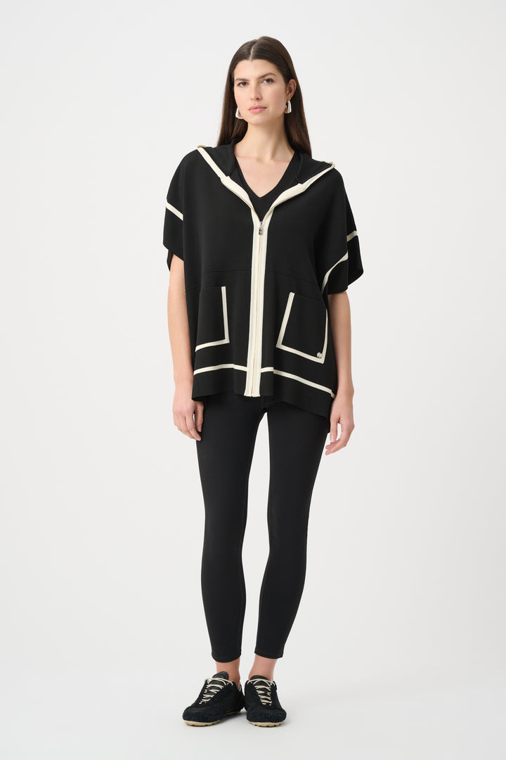 Dry Viscose Hooded Boxy Jacket Style 263639