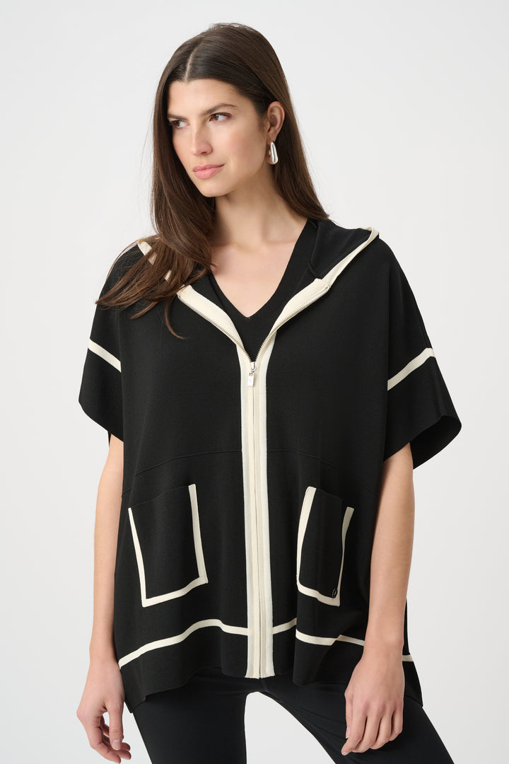 Dry Viscose Hooded Boxy Jacket Style 263639