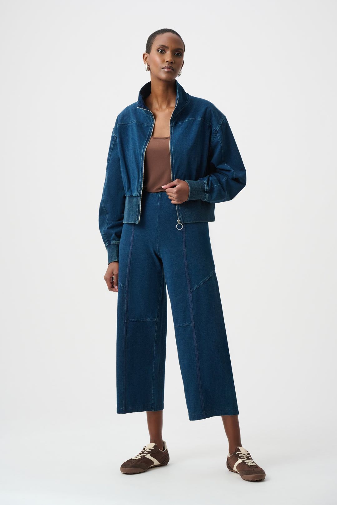 Knit Denim Culotte Pull-On Pants Style 263642