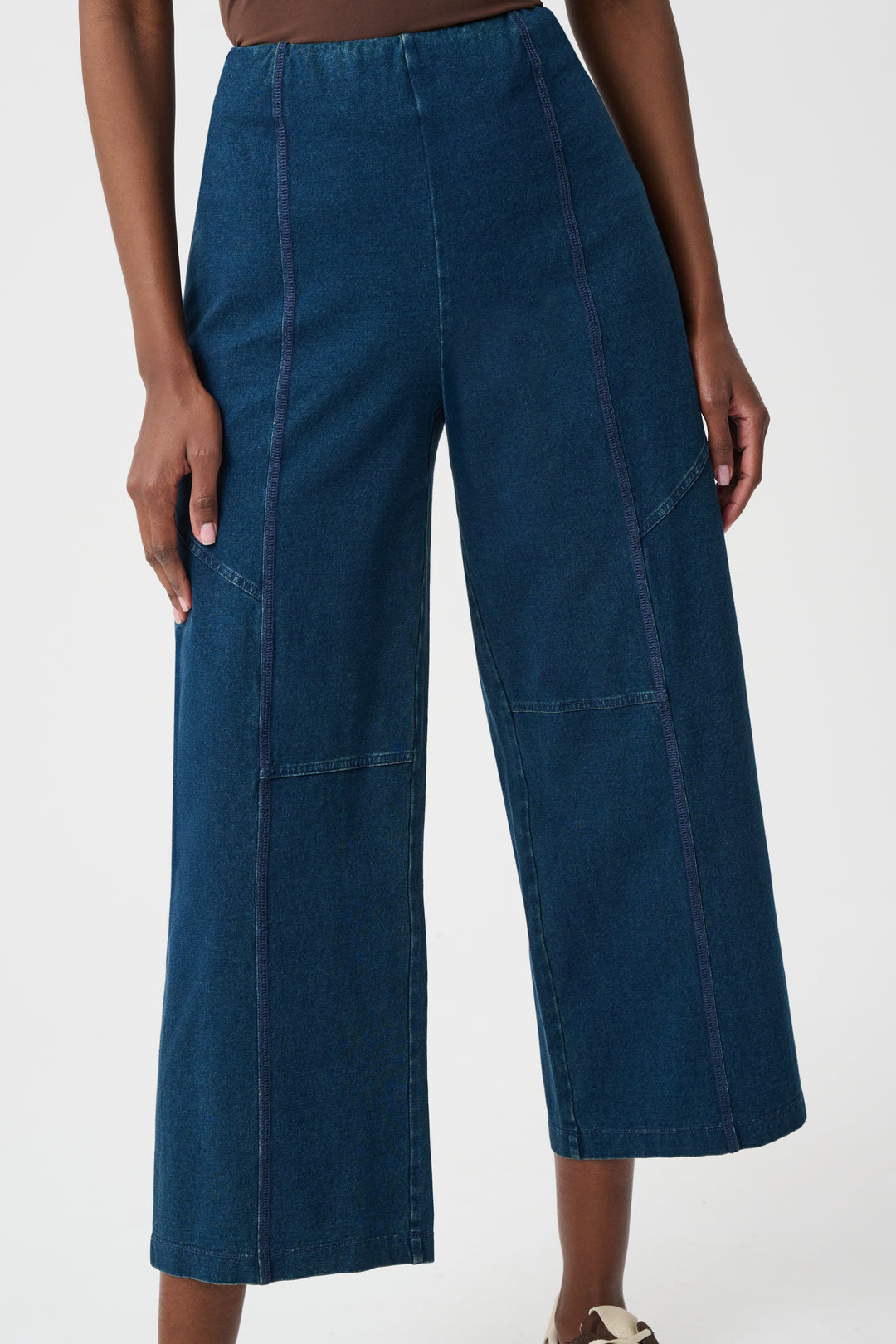 Knit Denim Culotte Pull-On Pants Style 263642