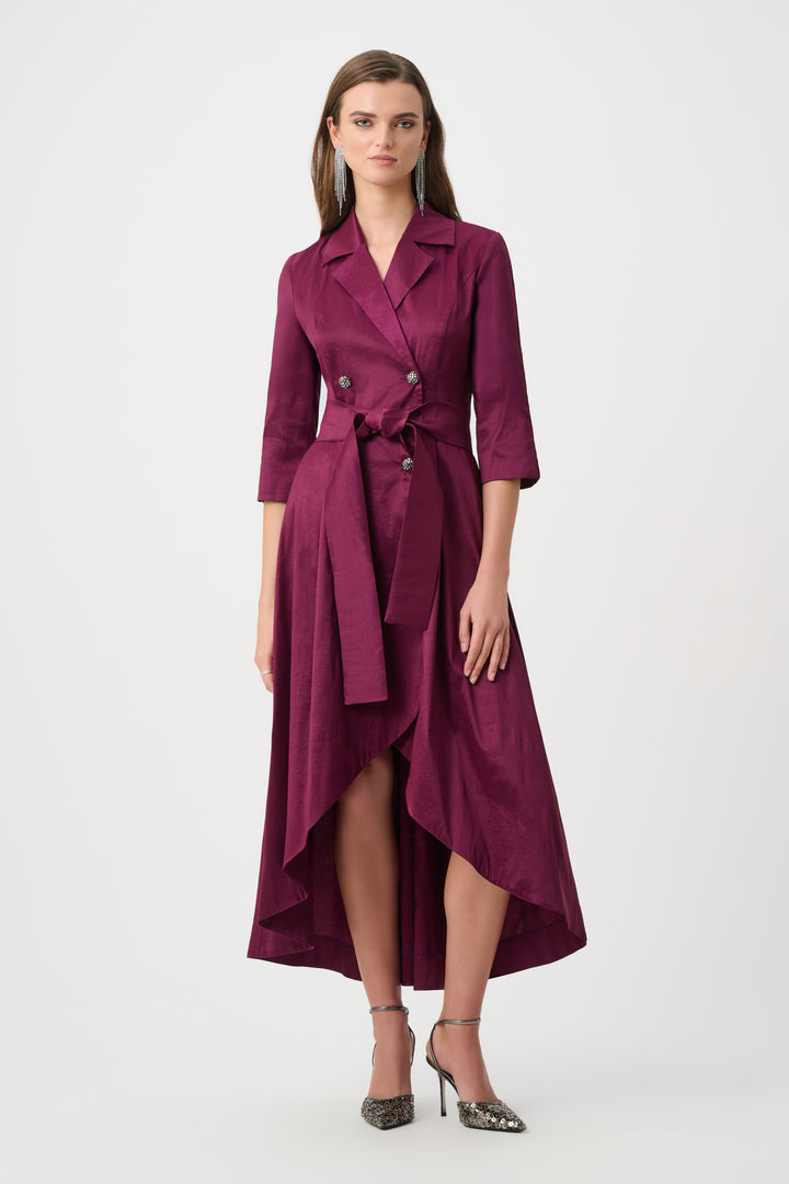 Stretch Taffeta Fit and Flare Wrap Dress Style 263704