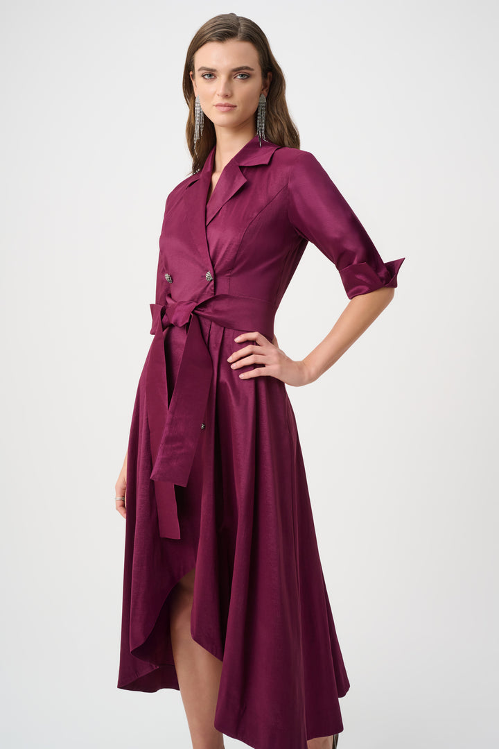 Stretch Taffeta Fit and Flare Wrap Dress Style 263704