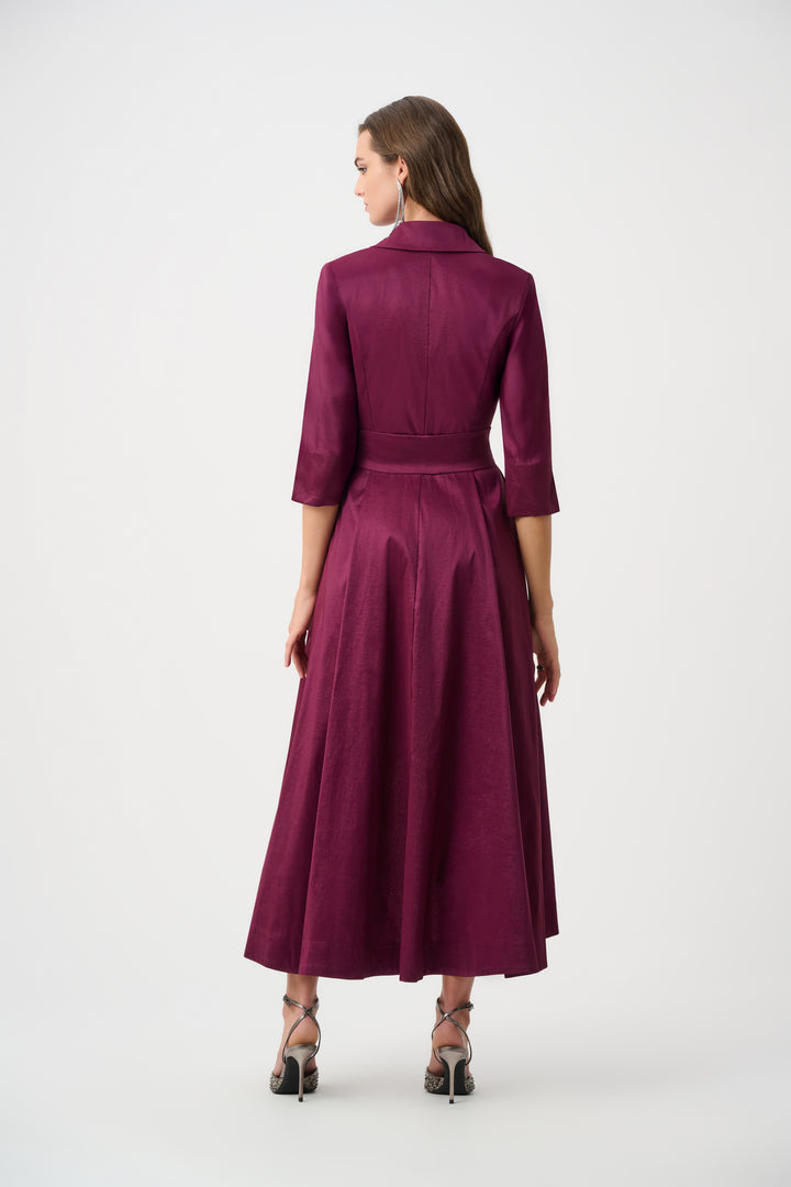 Stretch Taffeta Fit and Flare Wrap Dress Style 263704