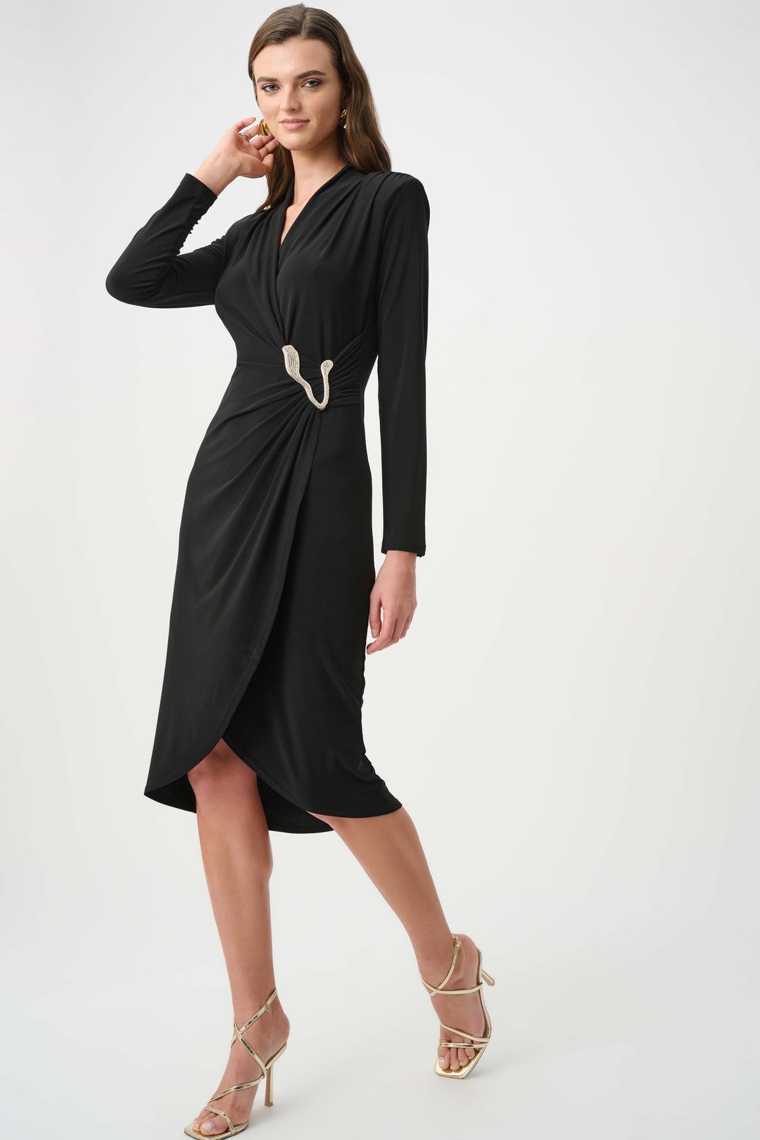 Silky Knit Sheath Wrap Dress Style 263709