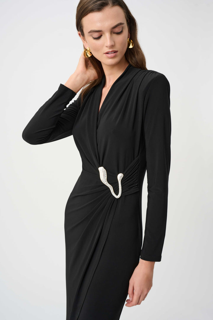 Silky Knit Sheath Wrap Dress Style 263709