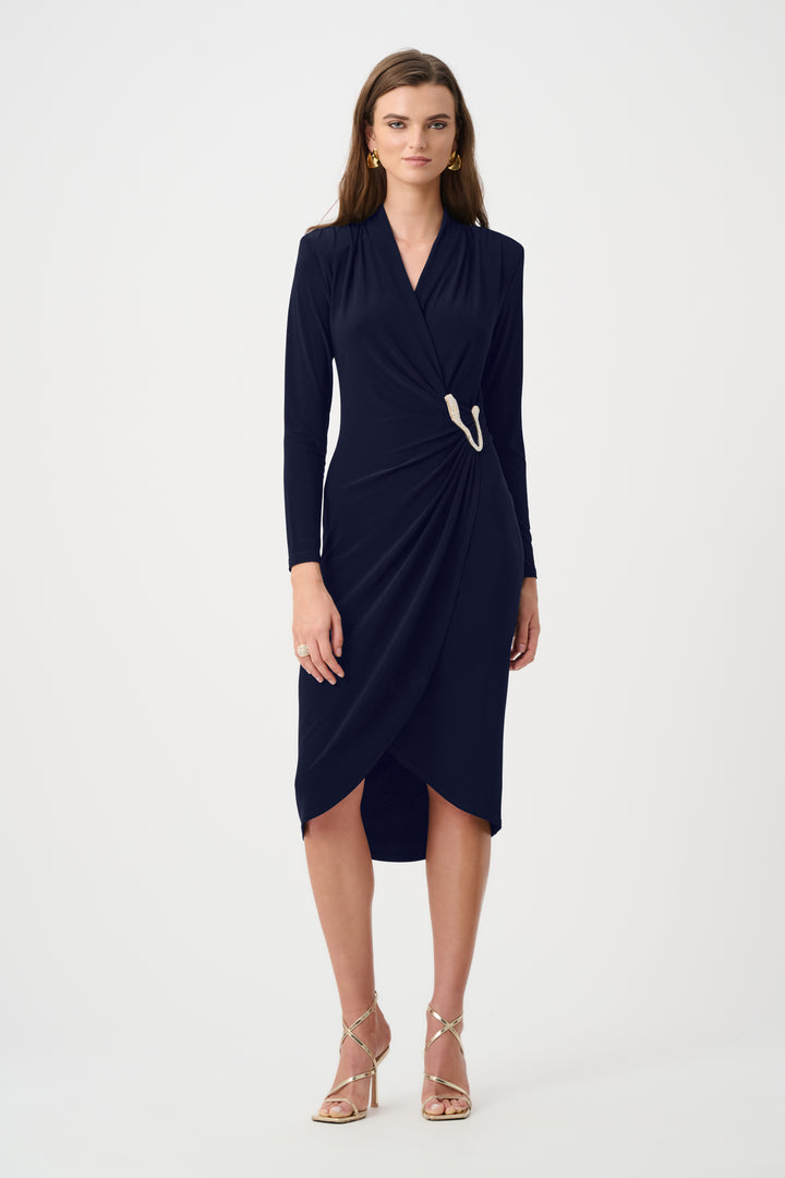 Silky Knit Sheath Wrap Dress Style 263709