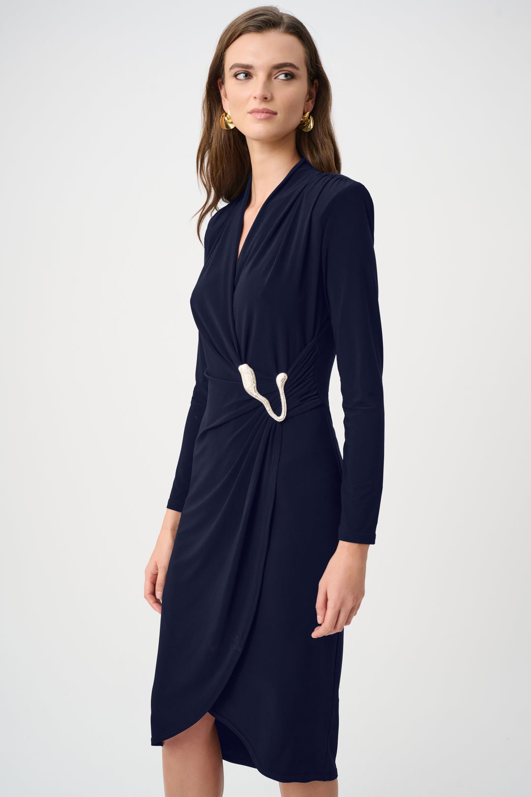 Silky Knit Sheath Wrap Dress Style 263709