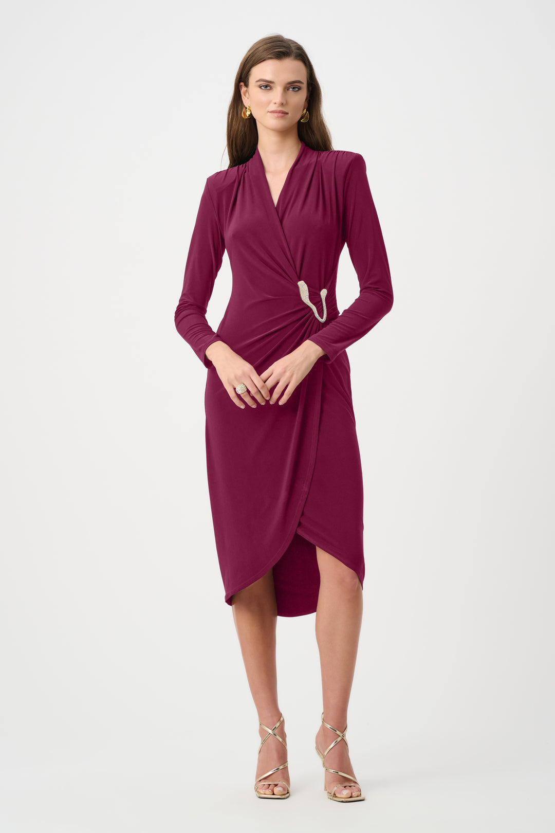 Silky Knit Sheath Wrap Dress Style 263709