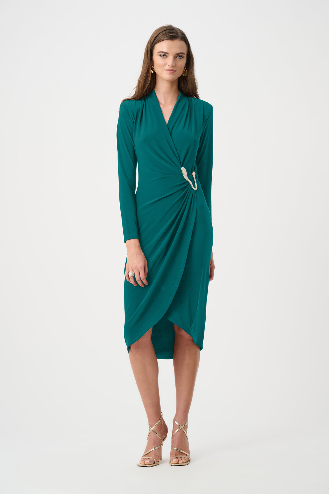 Silky Knit Sheath Wrap Dress Style 263709