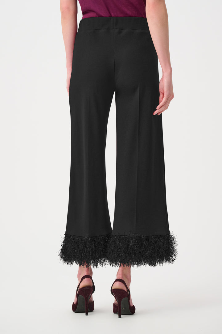 Scuba Crepe Wide Leg Pants With Fringe Style 263715