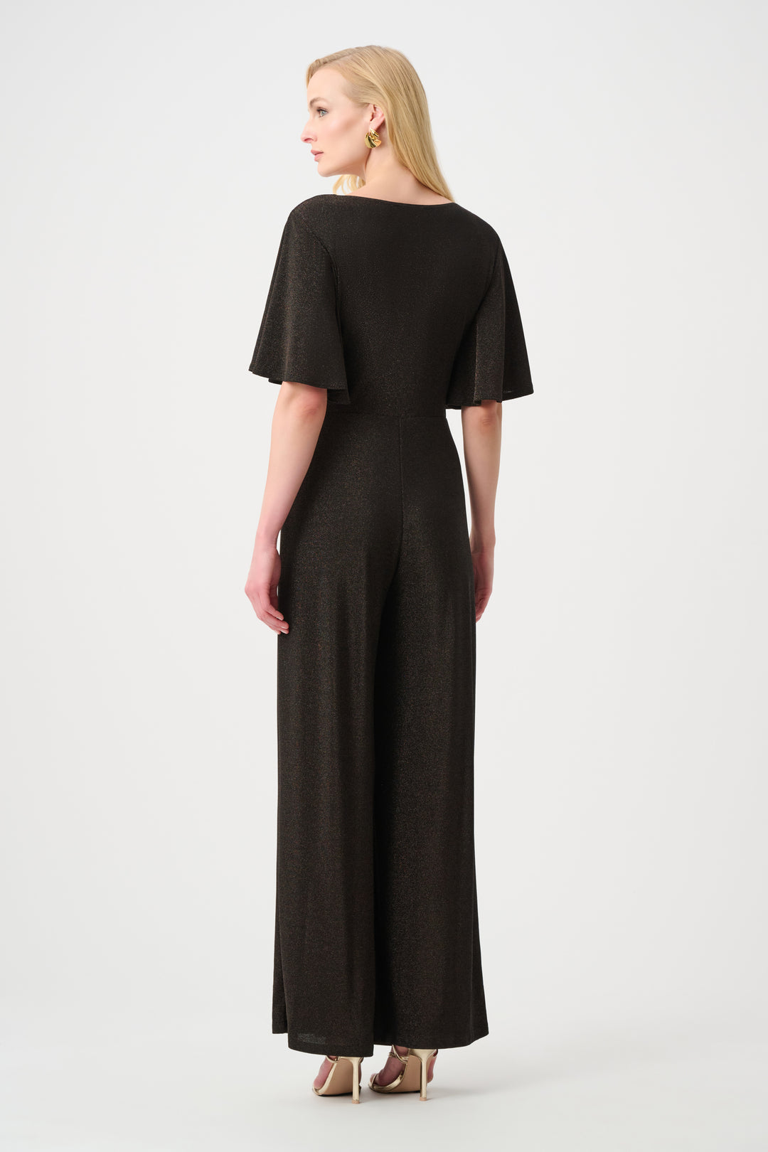Sparkle Knit Wide Leg Wrap Jumpsuit Style 263717