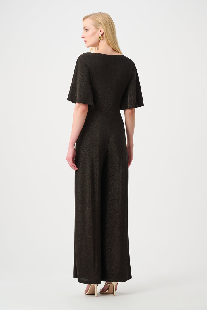 Sparkle Knit Wide Leg Wrap Jumpsuit Style 263717