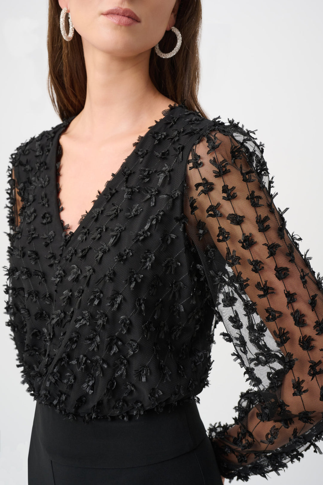 Silky Knit and Sheer Novelty Wide Leg Jumpsuit Style 263723