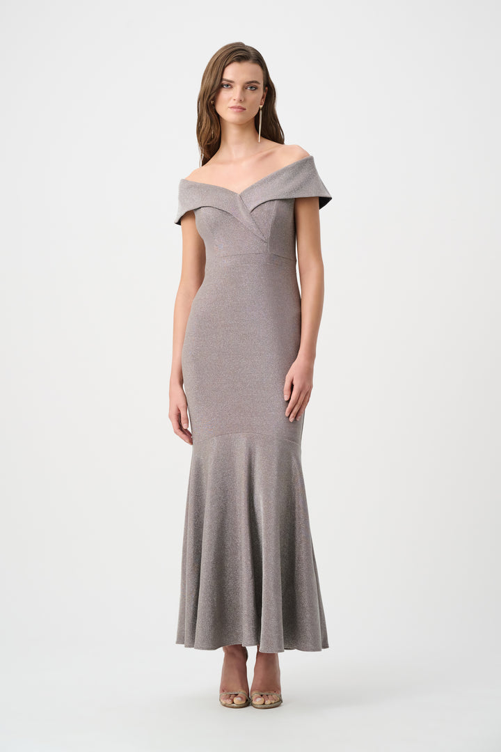 Sparkle Knit Off-Shoulder Trumpet Dress Style 263728