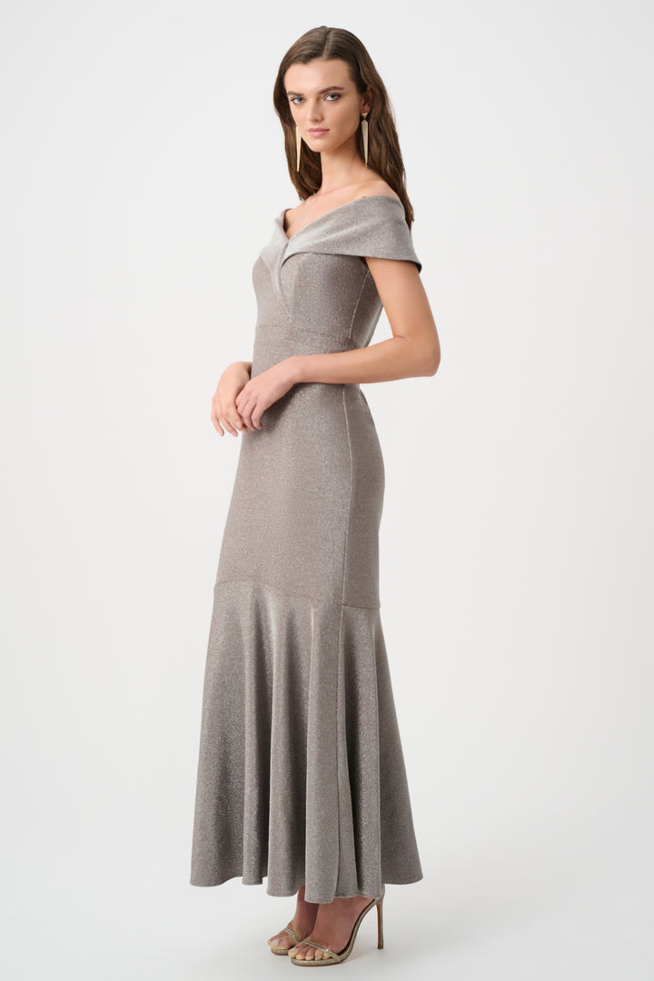 Sparkle Knit Off-Shoulder Trumpet Dress Style 263728