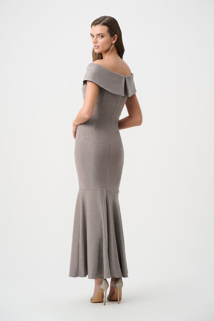 Sparkle Knit Off-Shoulder Trumpet Dress Style 263728