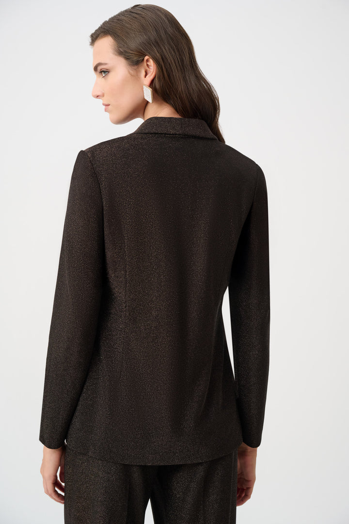 Sparkle Knit Shawl Collar Fitted Blazer Style 263736