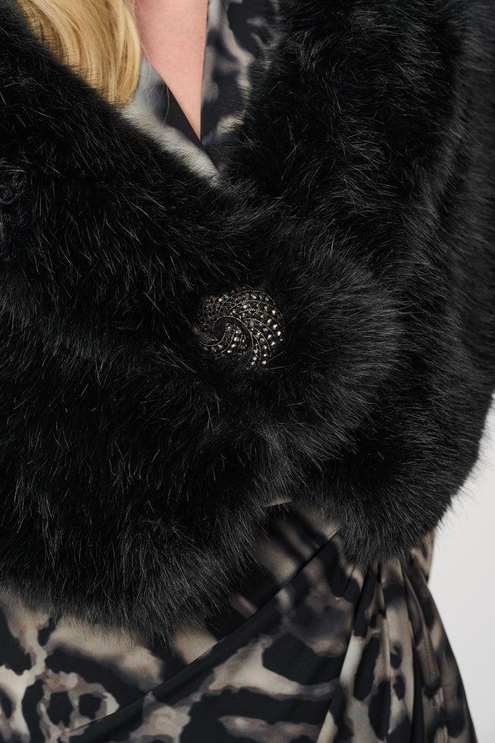 Faux Fur Shawl Collar Stole Style 263740