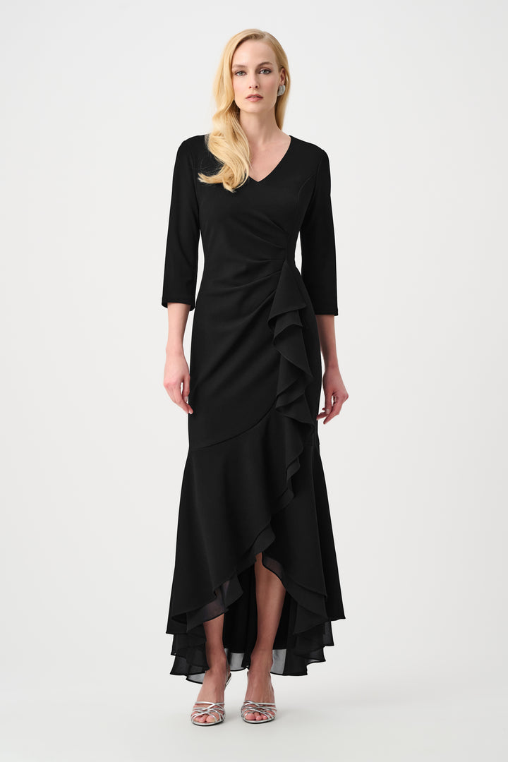 Scuba Crepe and Chiffon Ruffled Trumpet Gown Style 263741