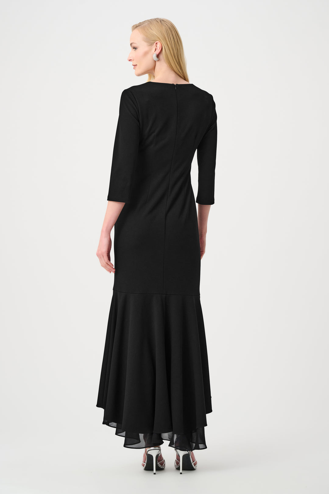 Scuba Crepe and Chiffon Ruffled Trumpet Gown Style 263741
