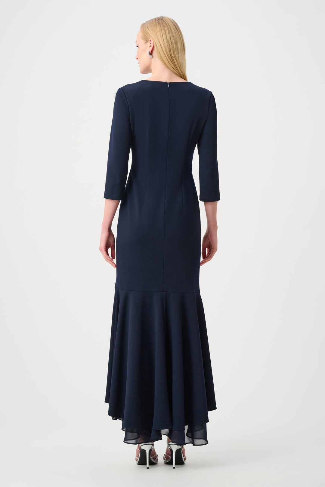 Scuba Crepe and Chiffon Ruffled Trumpet Gown Style 263741