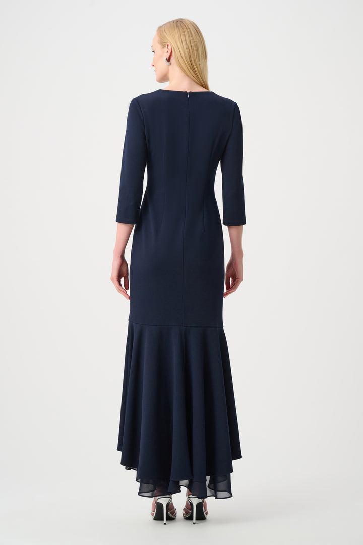 Scuba Crepe and Chiffon Ruffled Trumpet Gown Style 263741