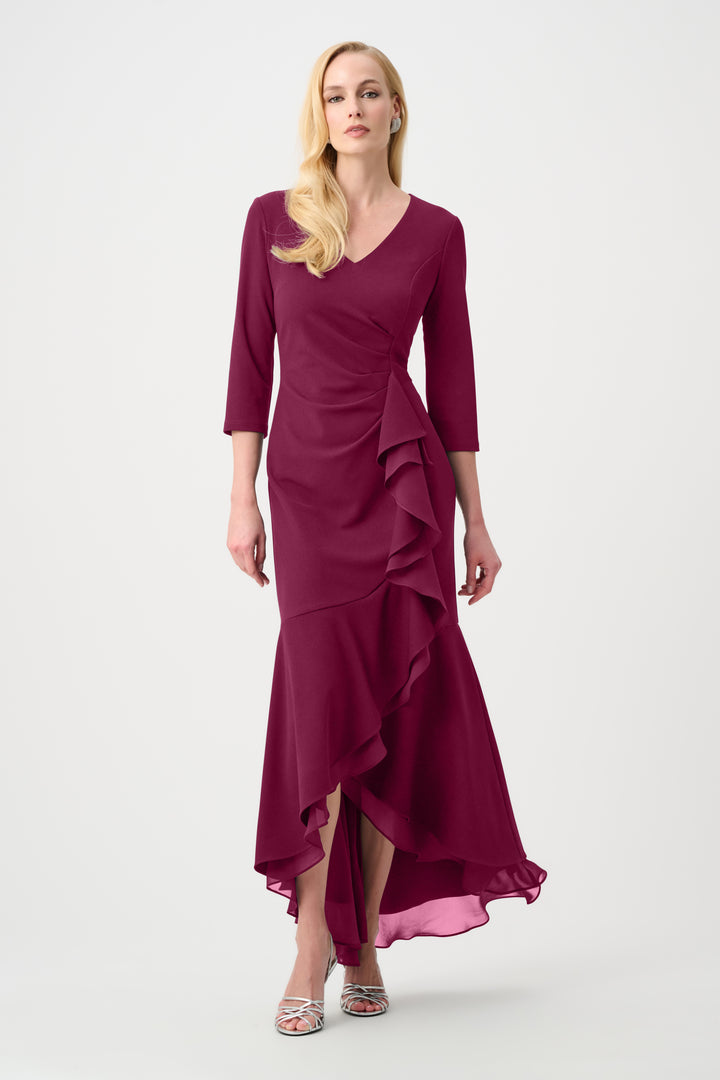 Scuba Crepe and Chiffon Ruffled Trumpet Gown Style 263741