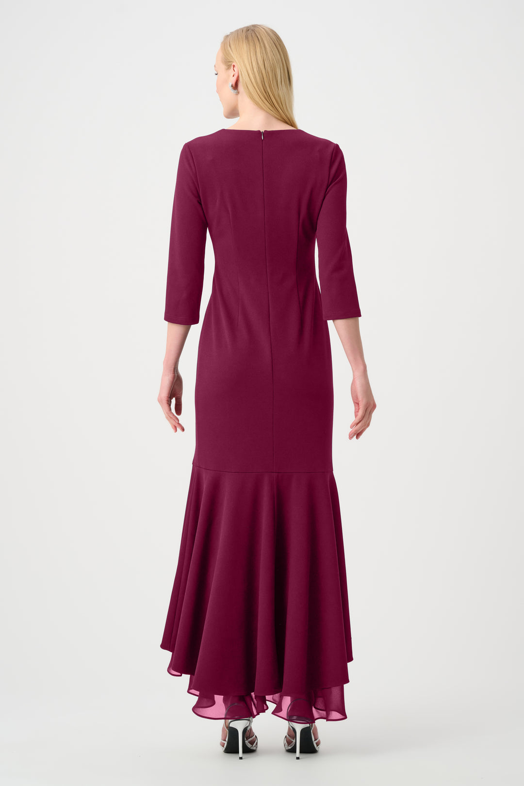 Scuba Crepe and Chiffon Ruffled Trumpet Gown Style 263741