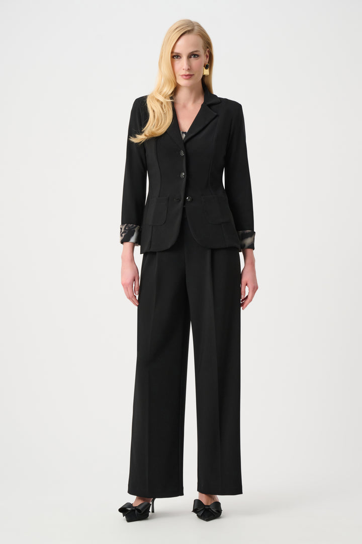 Silky Knit Fitted Blazer With Adaptable Cuff Style 263747