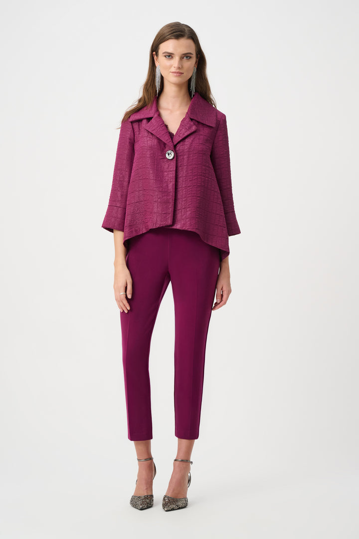 Textured Jacquard Notch Collar Swing Jacket Style 263760