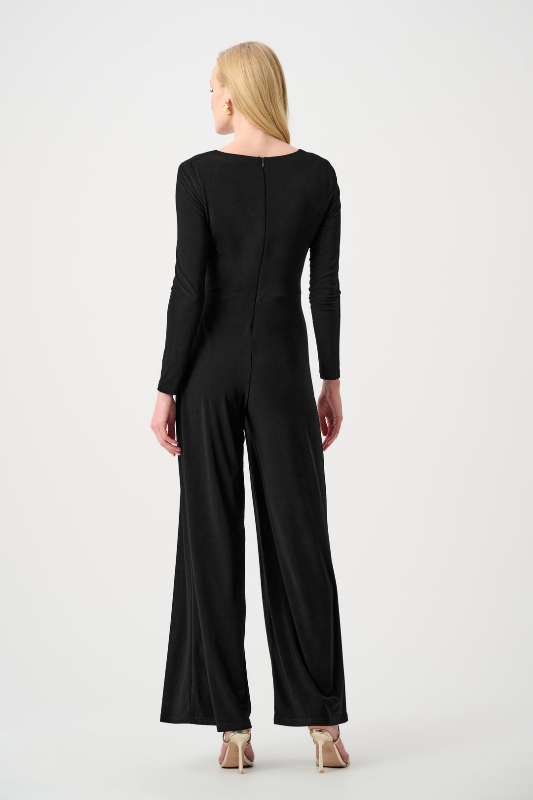 Silky Knit Wide Leg Wrap Jumpsuit Style 263763