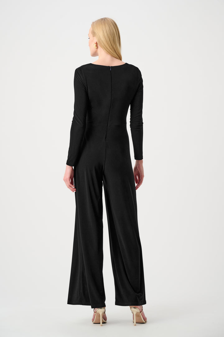 Silky Knit Wide Leg Wrap Jumpsuit Style 263763