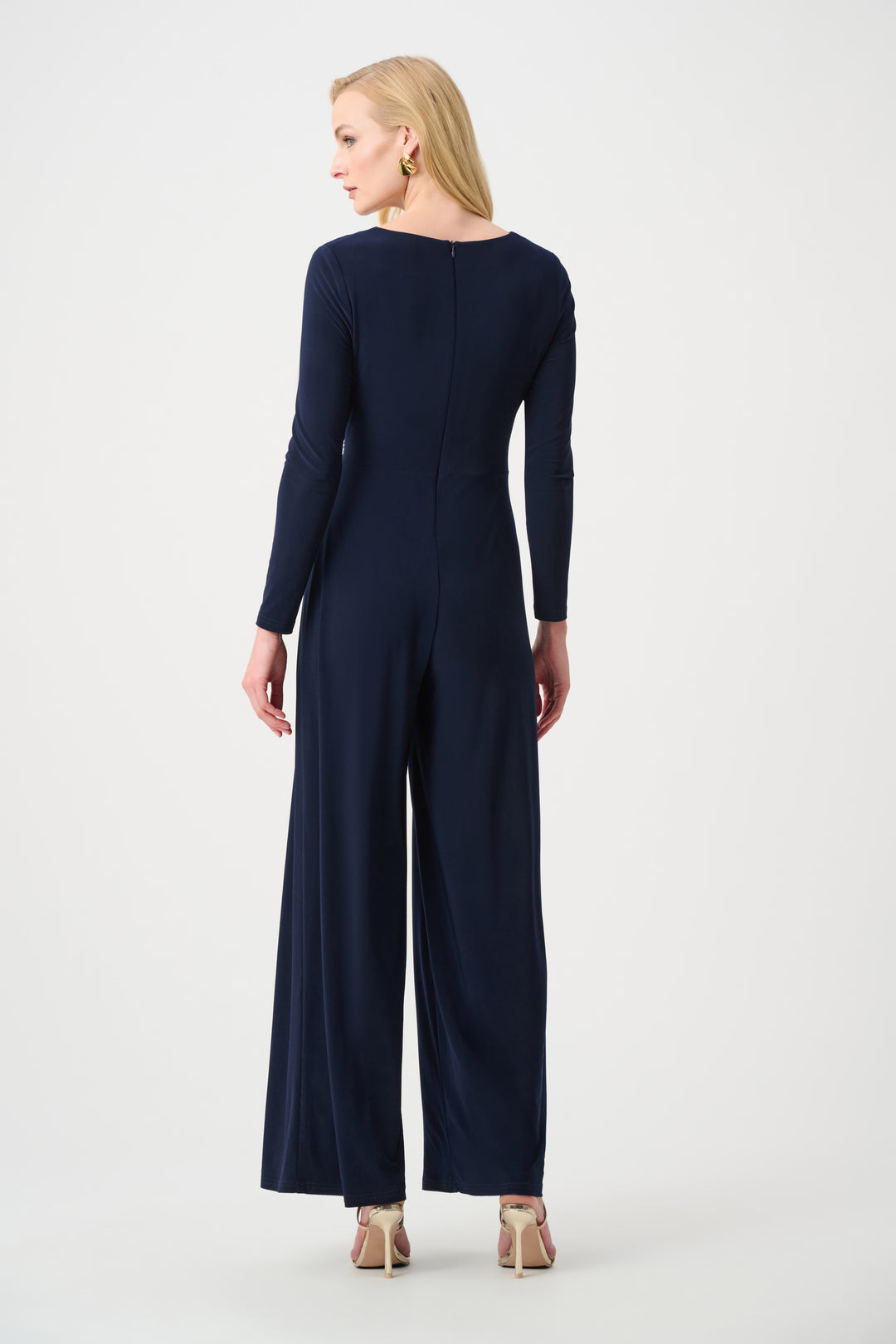 Silky Knit Wide Leg Wrap Jumpsuit Style 263763