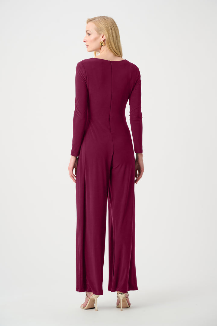 Silky Knit Wide Leg Wrap Jumpsuit Style 263763