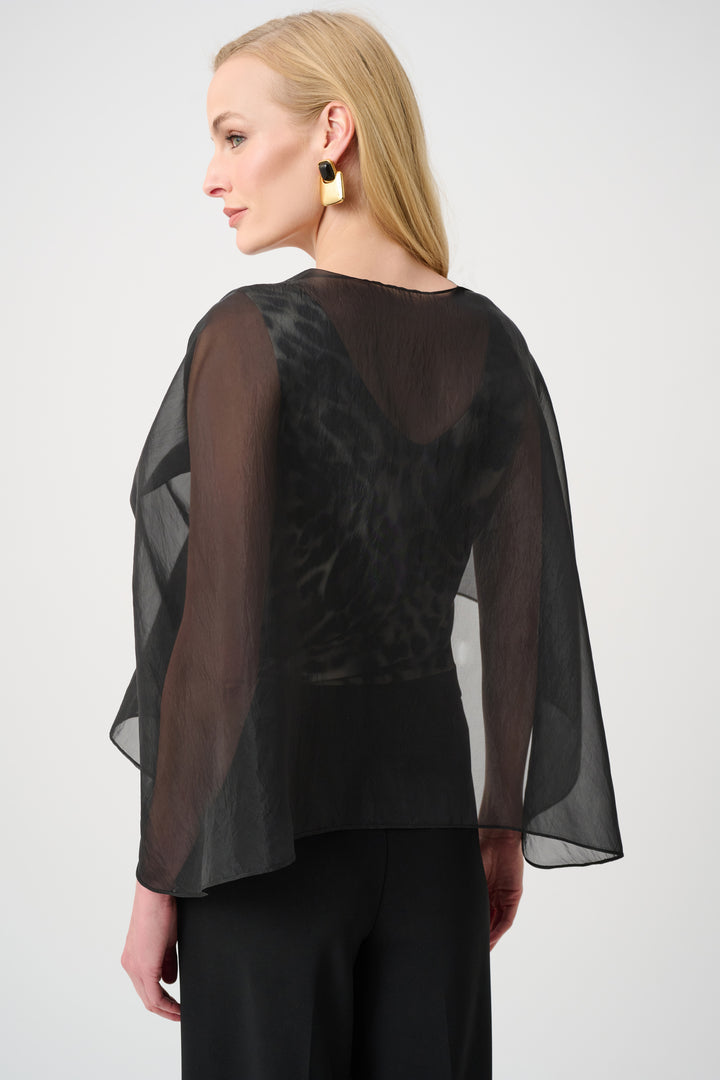 Draped Organza Asymmetric Cover-Up Style 263765