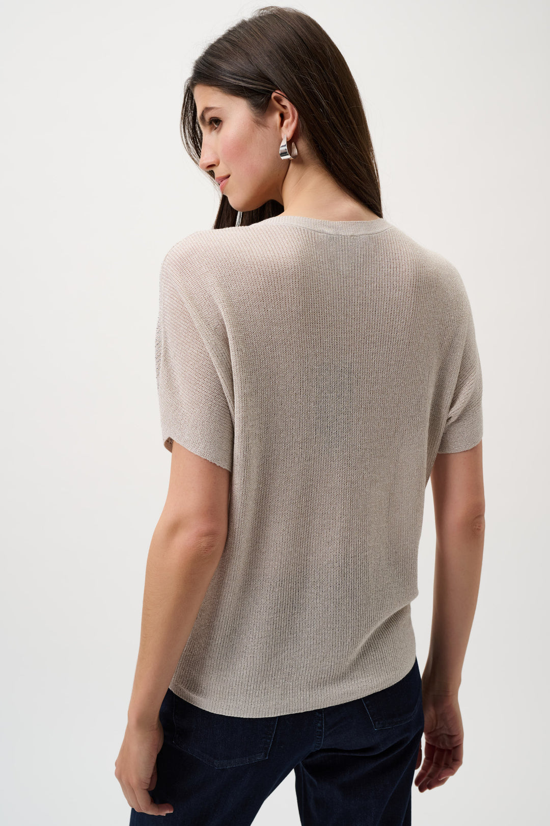 Metallic Knitted T-shirt with Rhinestones - Core Colours 263900