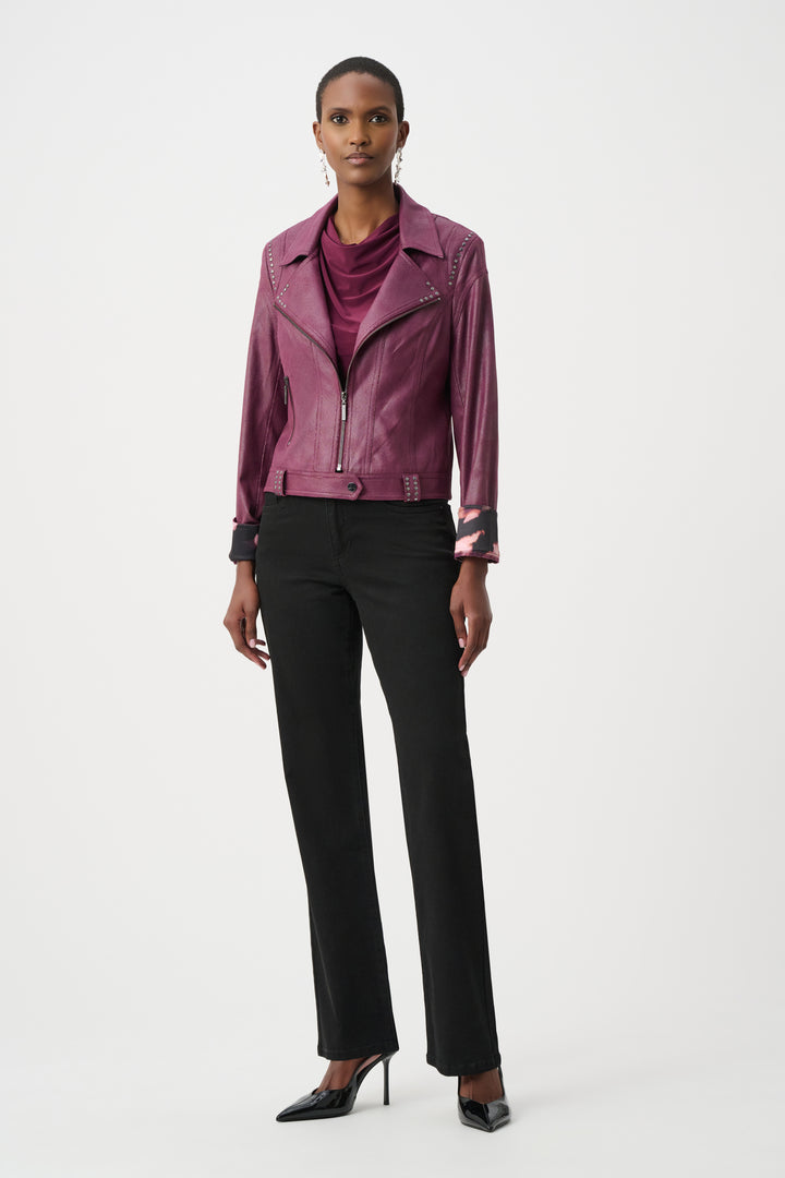 Foiled Faux Suede Fitted Jacket Style 263907
