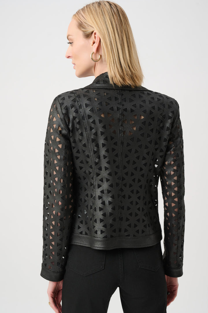 Foiled Faux Suede And Mesh Moto Jacket Style 263910