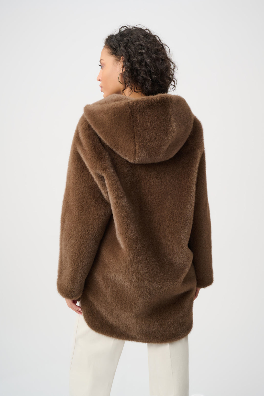 Faux Fur Hooded Coat Style 263914
