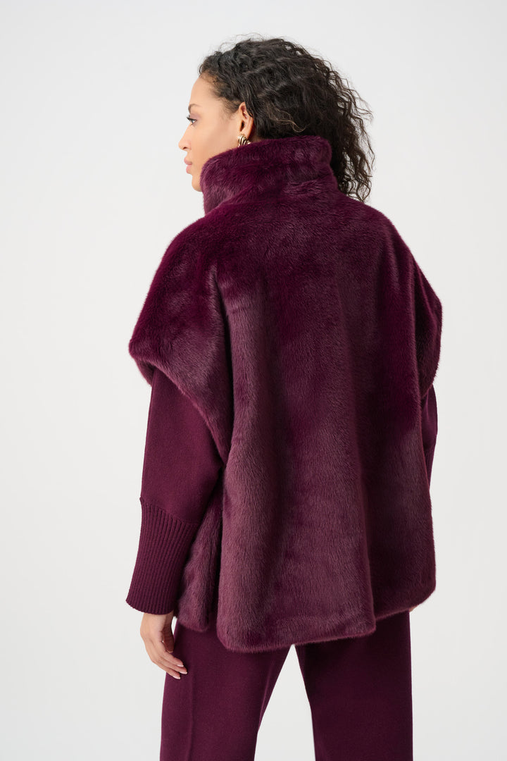 Faux Fur Funnel-Neck Boxy Vest Style 263918