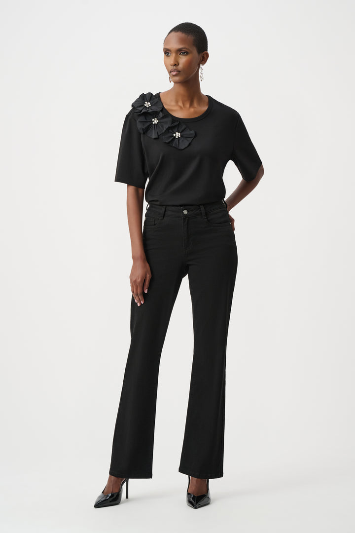 Rayon And Nylon T-Shirt With Memory Flower Detail 263925