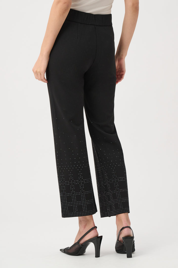 Heavy Knit Flared Pull-On Pants With Rhinestone Detail Style 263927