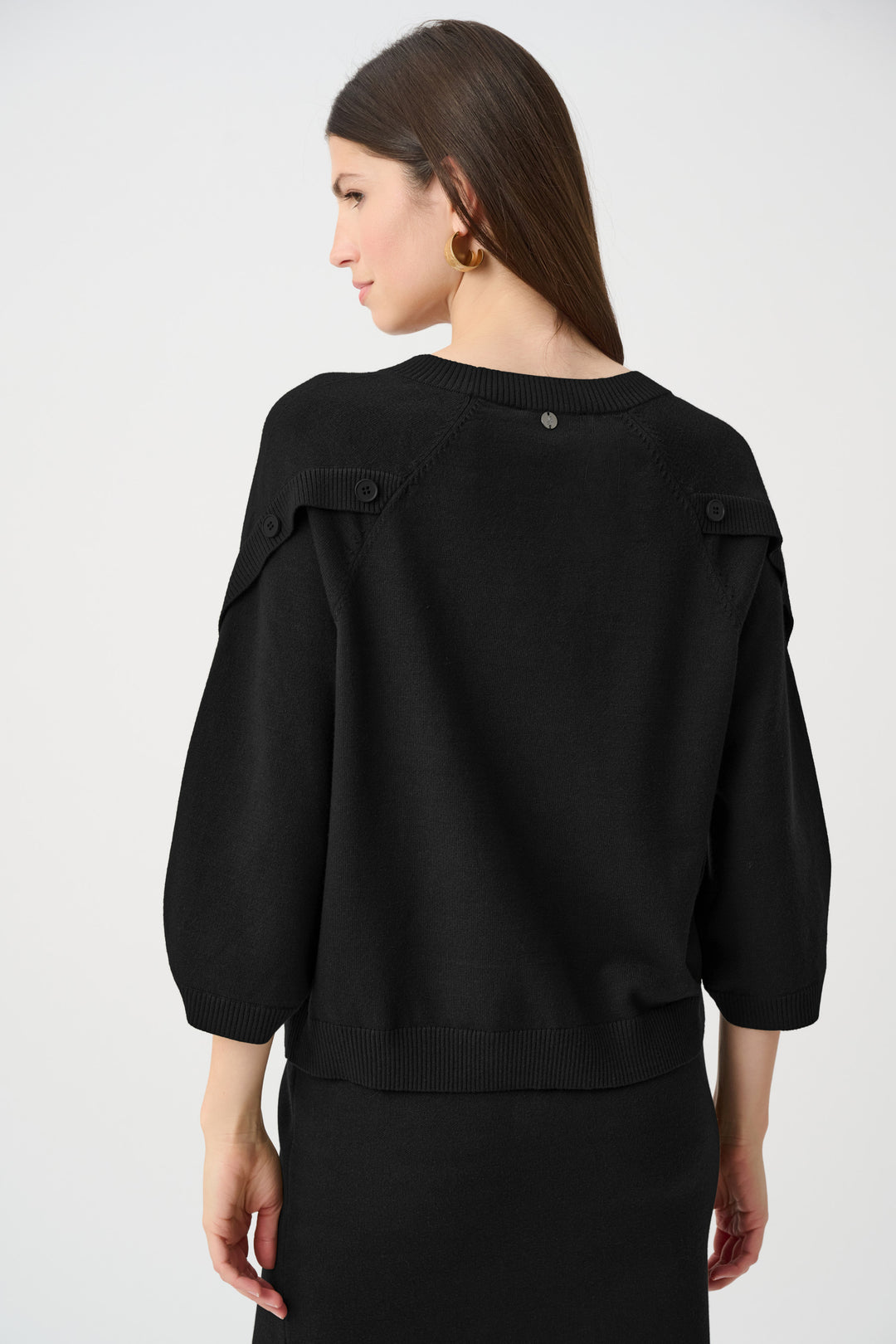 Brushed Viscose And Nylon Knit Tulip Sleeve Sweater Style 263935
